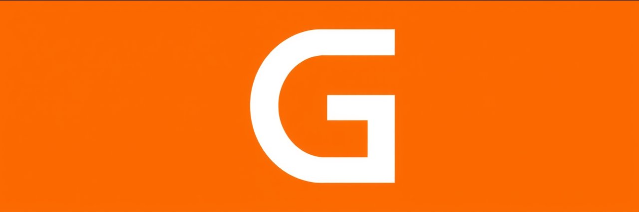 Excavating contractor logo with bold G on orange background